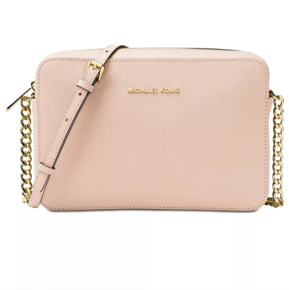 Michael kors Jet Set Large Saffiano Leather Crossbody Bag, Soft Pink